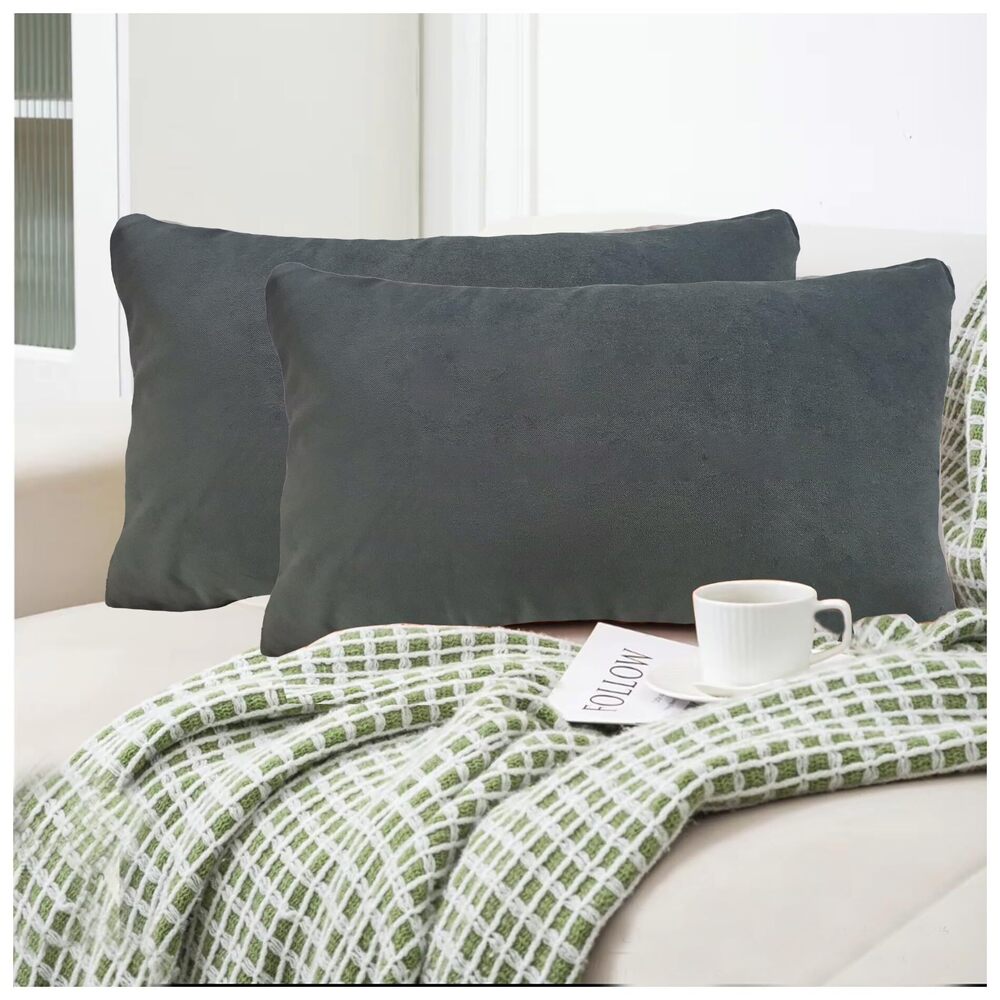 4095 Pack of 2 Cotton Velvet Decorative Velvet Accent Lumbar Throw